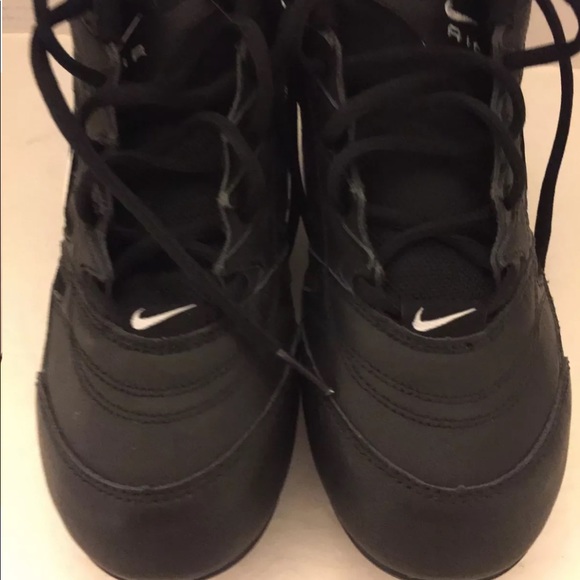 New Nike Air Mid Cut Football Soccer Cleats Men Shoes Leather Black white 7 - Picture 2 of 9
